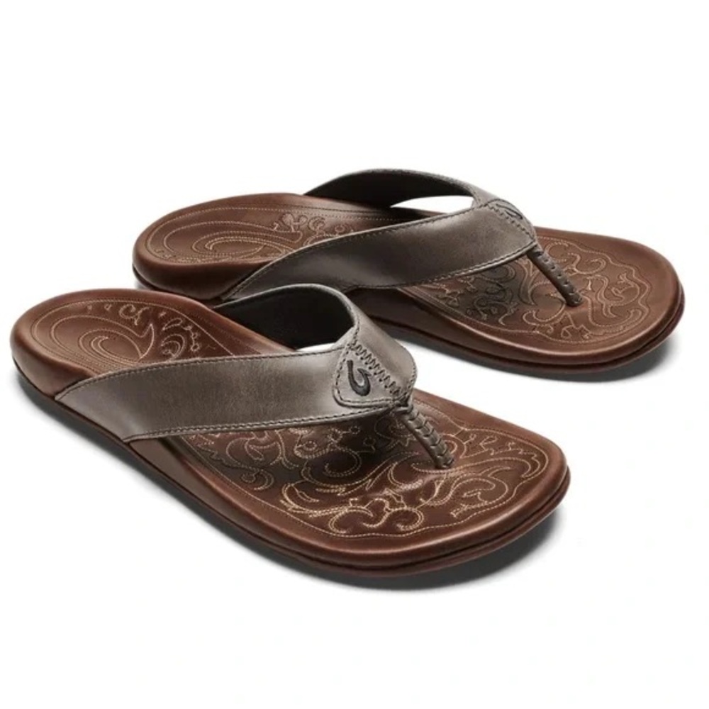 OluKai Brown and Tan Sandals